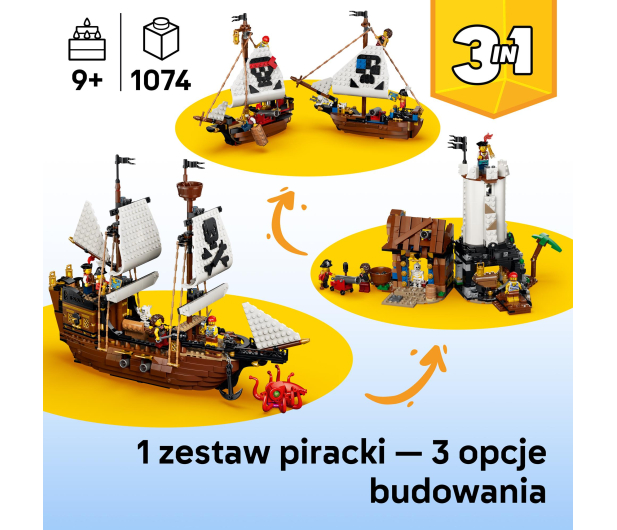 LEGO CREATOR 31387 Legendarny statek piracki - 1529742 - zdjęcie 4